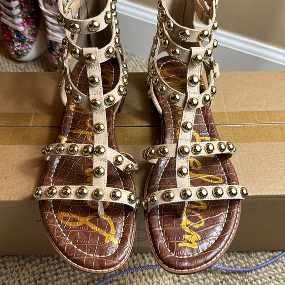 Sam Edelman • Women’s Estella Studded Gladiator Sandal • Size 8.5 • Sandshell • - Picture 5 of 17
